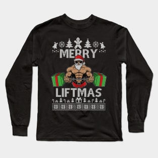 Merry Liftmas Christmas Xmas Fitmas Fitness Santa Holiday 5 Long Sleeve T-Shirt